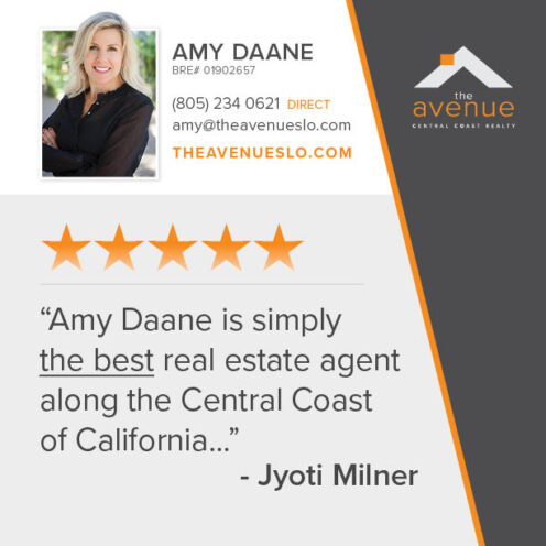 Testimonial for Amy Daane of the Avenue Central Coast Realty