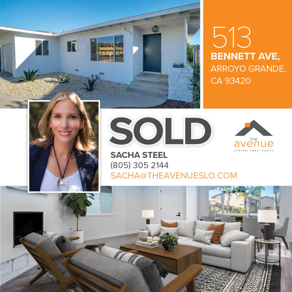 Closing in Arroyo Grande - 513 Bennett Avenue - Sacha Steel