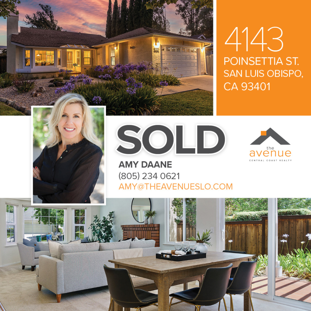 😀 Congrats Amy on your SLO 🏡 closing at 4143 Poinsettia St, San Luis Obispo!