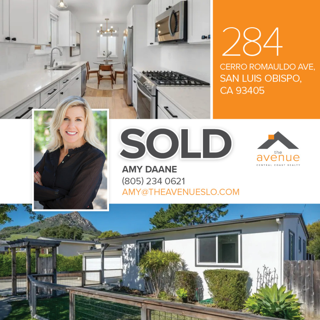 Congrats Amy on your closing at 🏡 284 Cerro Romauldo Ave, SLO!