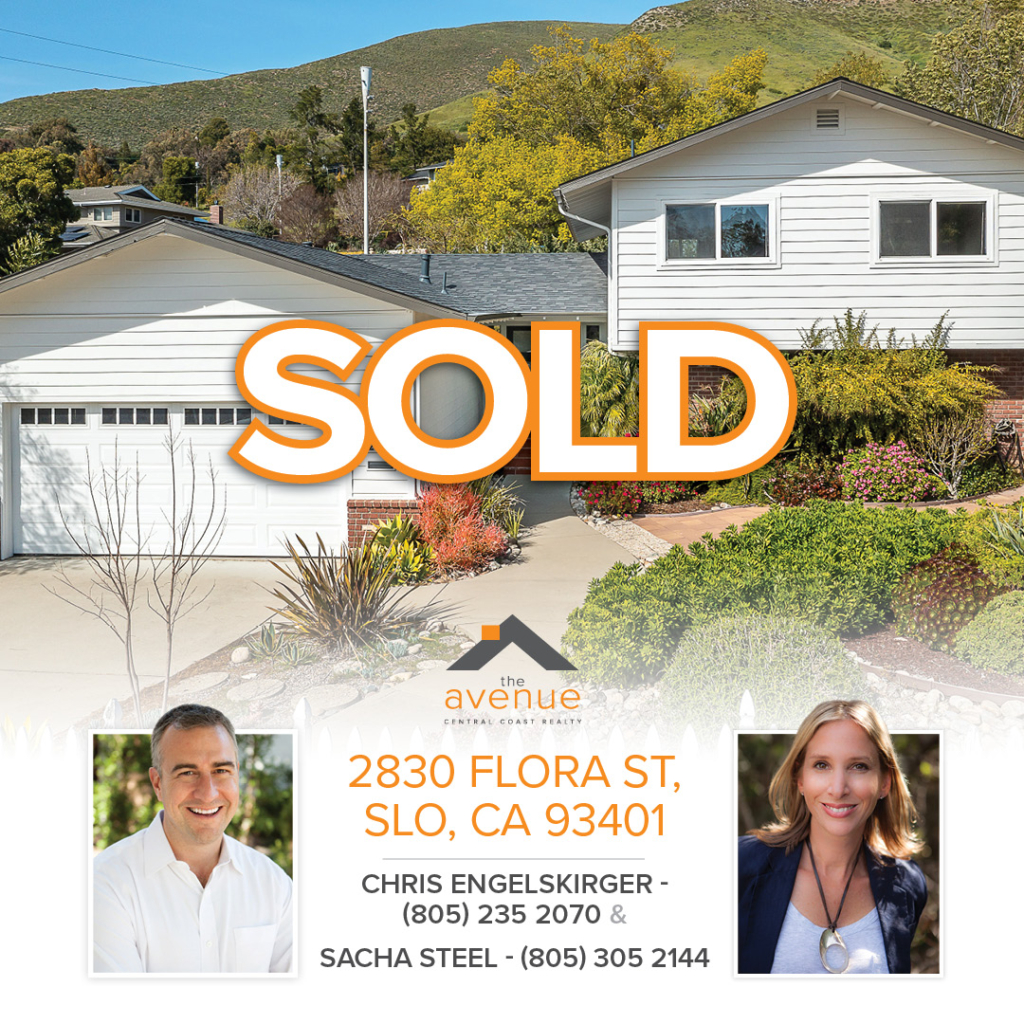 Congratulations Chris and Sacha on the co-listing escrow closure of 2830 Flora St. SLO