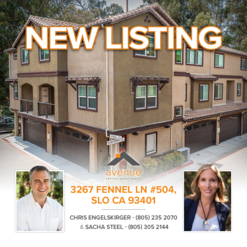 NEW TOWNHOUSE LISTING in SLO ? Nestled within the centrally located Avivo Community; this 2 bedroom, 2 1/2 bath home showcases the very best of San Luis living, situated close to downtown, cafes, walking trails, the airport, Cal Poly and so much more.