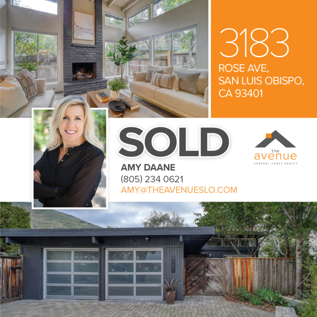 🏡 Congrats Amy Daane on your closing of 3183 Rose Ave, San Luis Obispo, CA 93401
