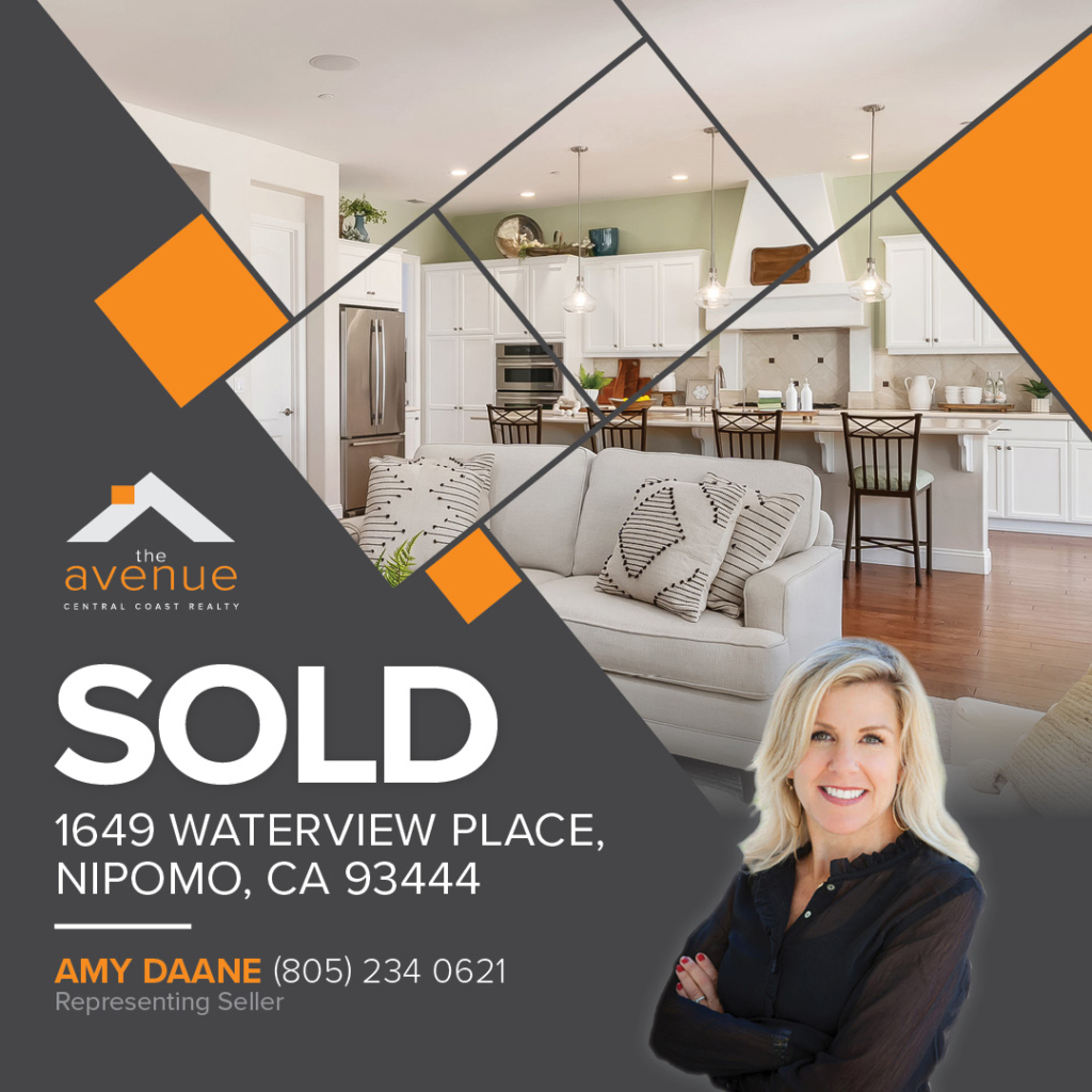 🏡 😀 Escrow Closed! Congrats Amy Daane on the Sale of 1649 Waterview Place, Nipomo, CA 93444.