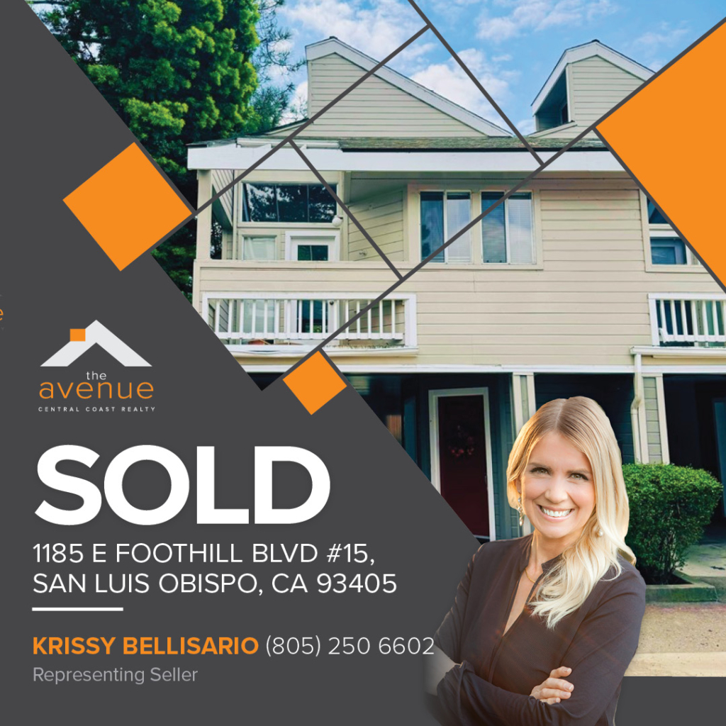 🏡 Congratulations Krissy Bellisario on your closing of 1185 E. Foothill Blvd #15, San Luis Obispo, CA 93405! Representing both buyer and seller.