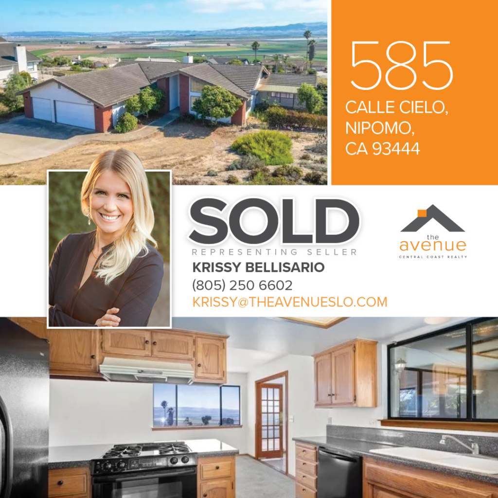 🏡 Congratulations once again Krissy Bellisario on your SALE of 585 Calle Cielo, Nipomo, CA 93444! Representing seller.