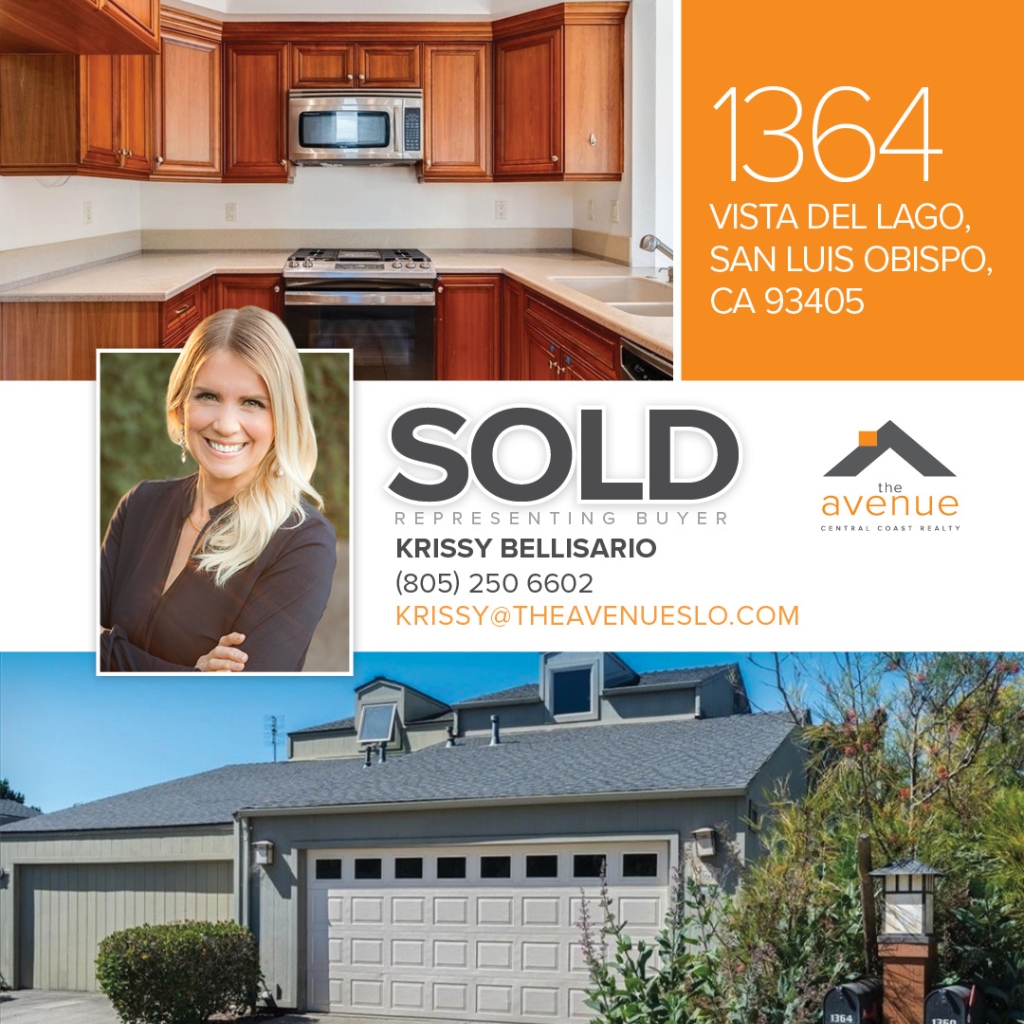 🏡 😃 Another Escrow Closed for Krissy Bellisario! Yes, I'm yelling! Charming 2-Bedroom, 1.75-Bath PUD with 2-Car Garage - 1364 Vista Del Lago, San Luis Obispo, CA 93405.