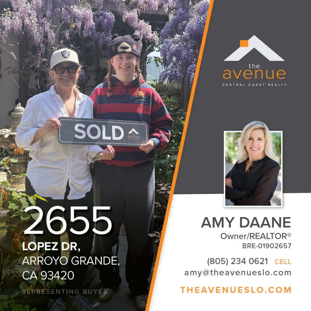 🏡 ✨SOLD! Congrats Amy Daane on the Sale of 2655 Lopez Drive, Arroyo Grande, CA 93420 - representing the buyer.