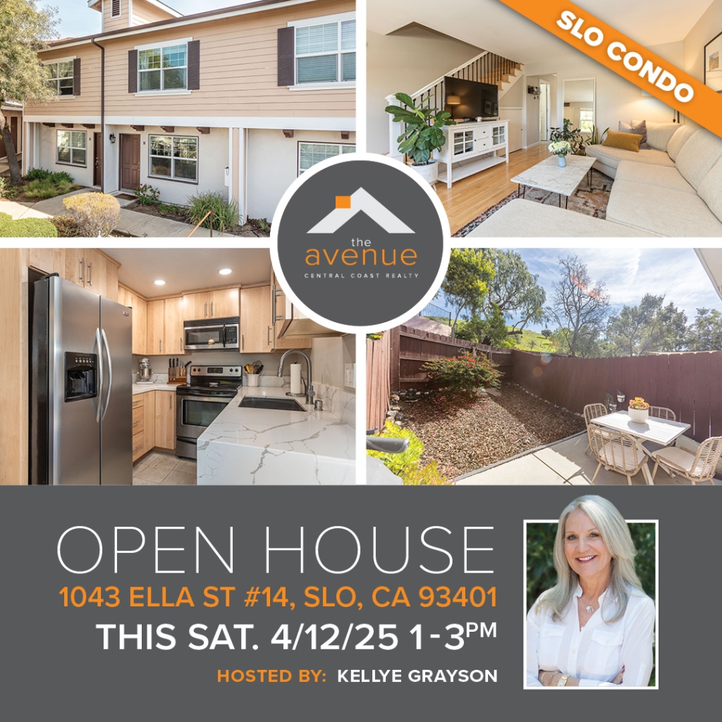 🏡 OPEN HOUSE Condo in SLO this Sat! 🏡 1043 Ella St #14, San Luis Obispo, CA 93401. 1–3pm this Sat, 4/12/25.
