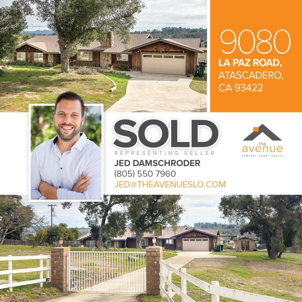 ✨🏡 SOLD! Congrats Jed on your recent sale of - 9080 La Paz Rd., Atascadero, CA 93422 - OVER 7 ACRES.