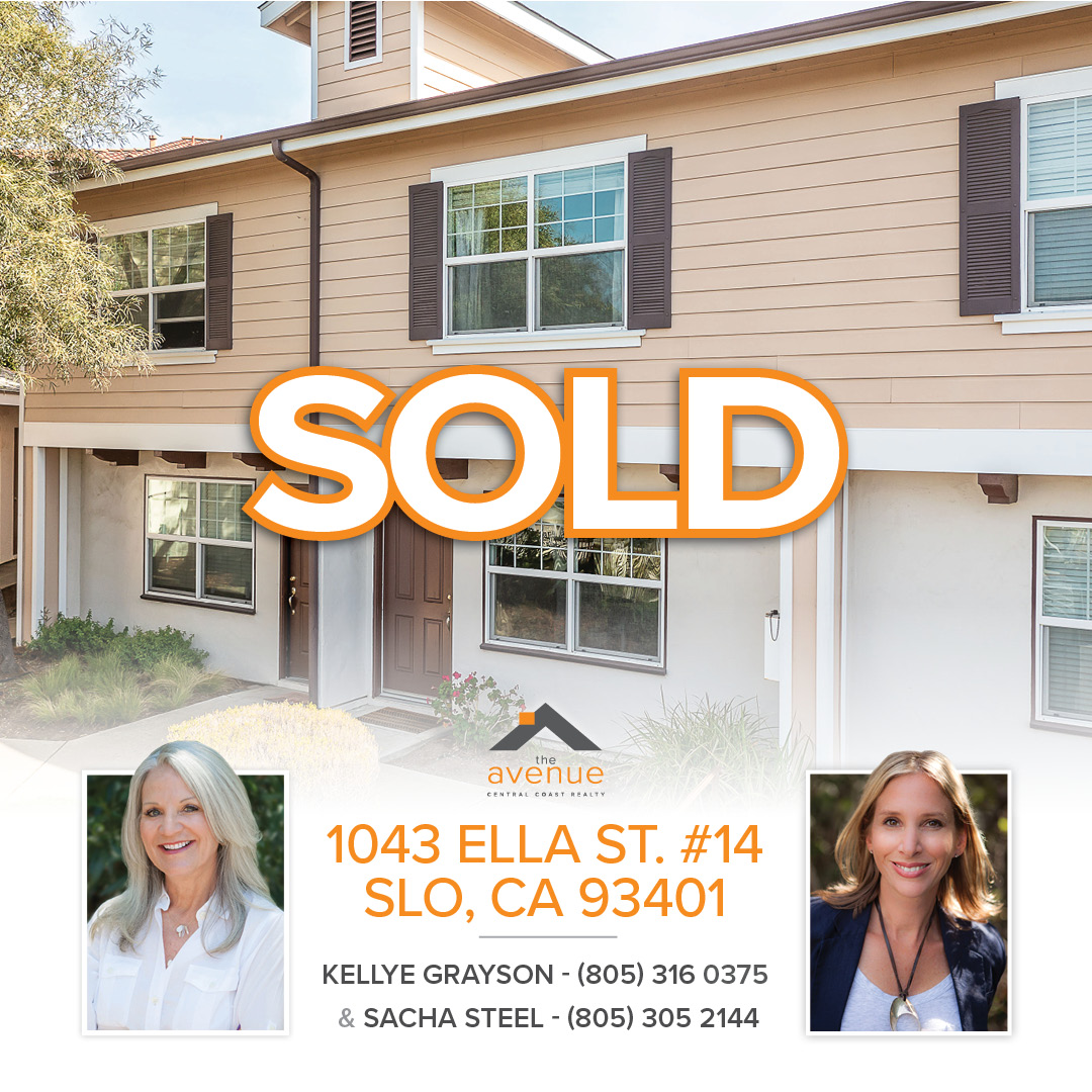 🏡 Escrow Closed! Congrats Kellye Grayson for representing the seller and Sacha Steel with the buyer on 1043 Ella Street #14 San Luis Obispo, CA 93401.