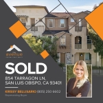 🏡 😃 Yet Another Escrow Closed for Krissy Bellisario! SLO Townhome - 2 bed/3 bath - 854 Tarragon Ln, San Luis Obispo, CA 93401