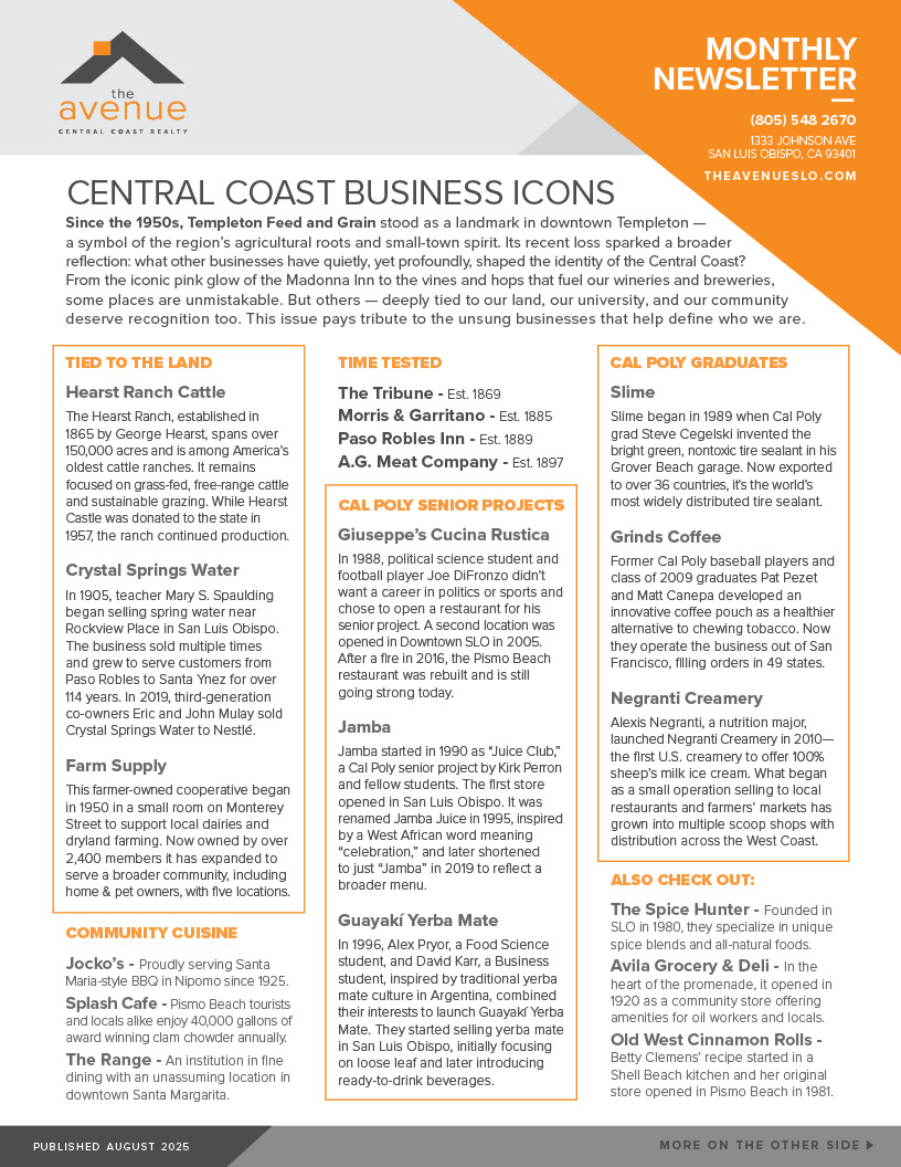 The Avenue AUGUST 2025 NEWSLETTER BACK